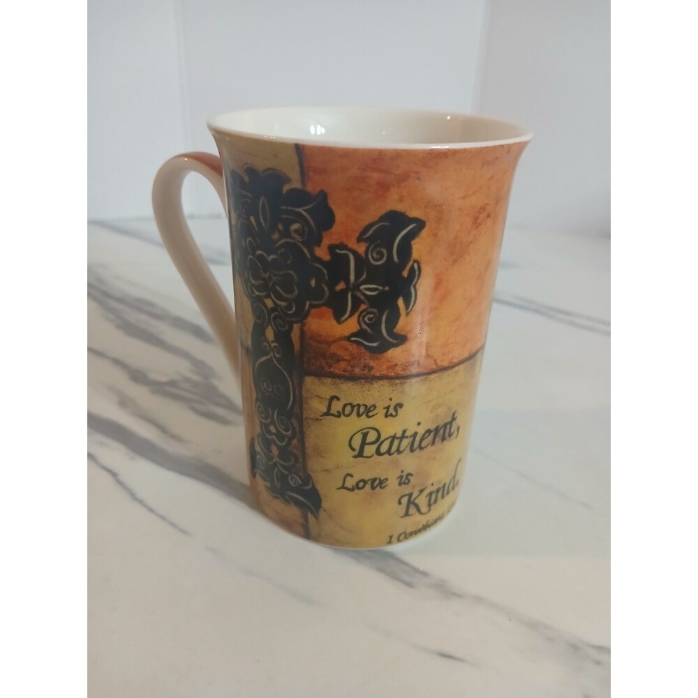 Kent Pottery Coffee Mug Love is Patient Love is Kind Corinthians Porcelain Mug